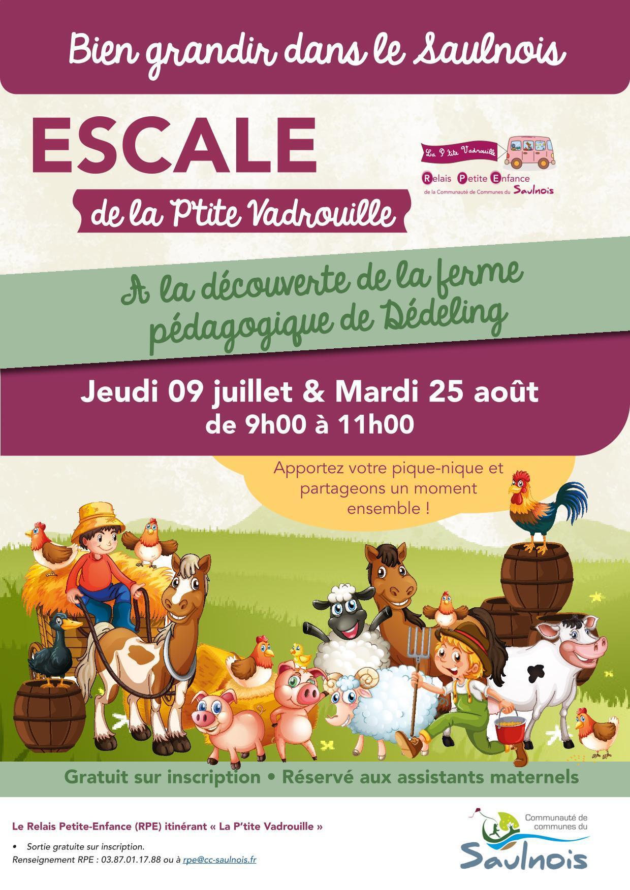 Escale de la P'tite Vadrouille : Sortie à la ferme pédagogique de Dédeling !