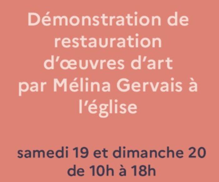 Démonstration de restauration d'œuvres d'art