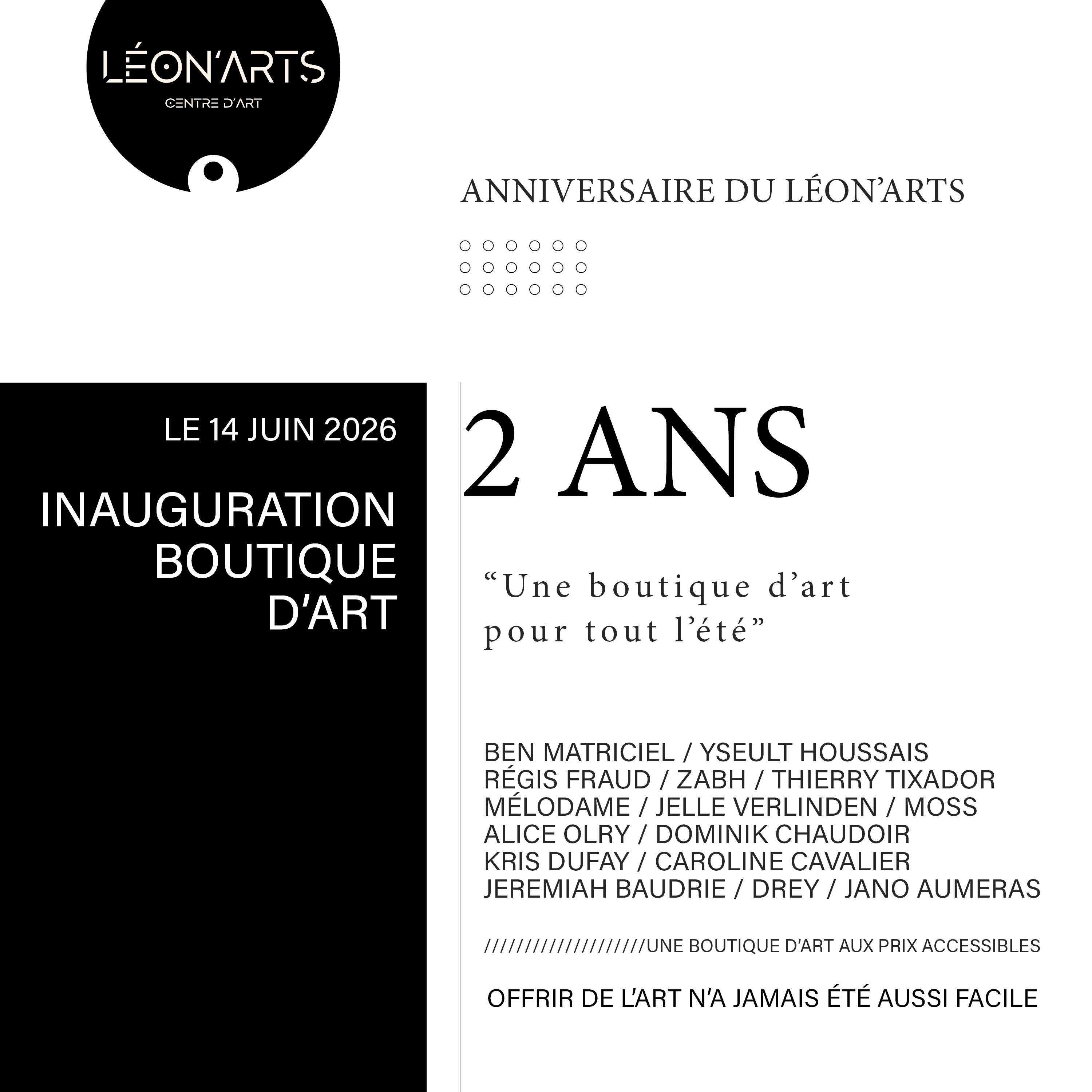 Boutique d'été au Léon'Arts