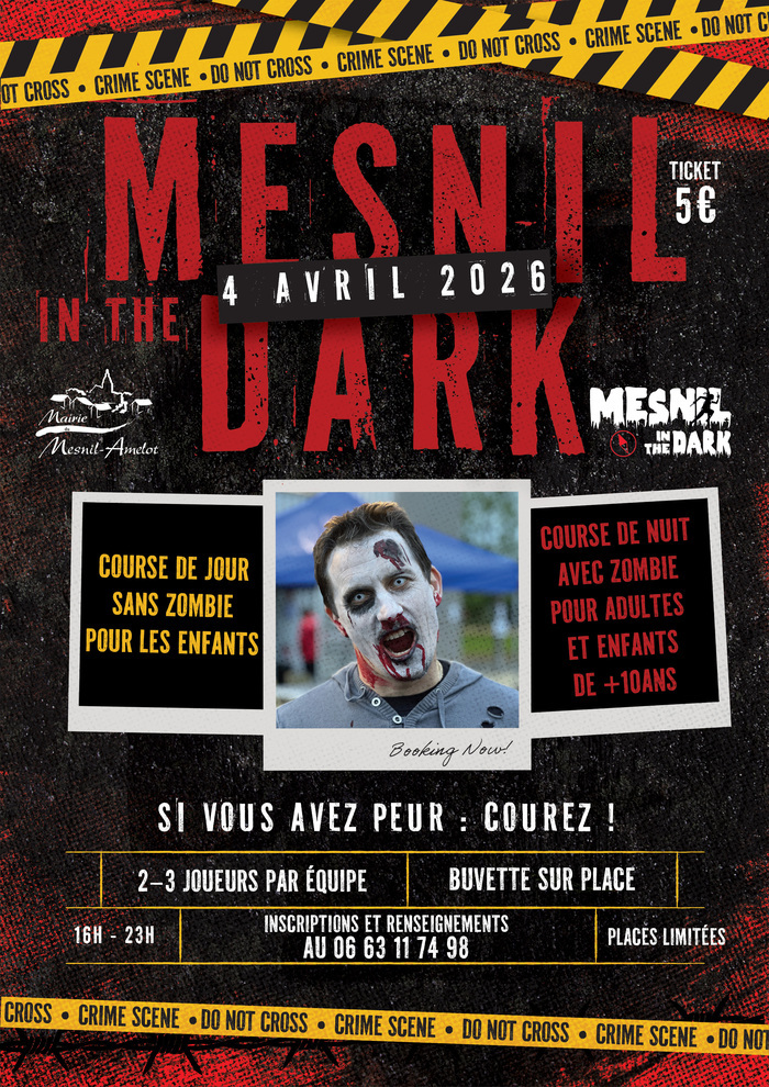 MESNIL IN THE DARK – 4 AVRIL 2026 La ville du Mesnil-Amelot et Mesnil Sport Détente vous donnent rendez-vous pour un événement terrifiant et 100% fun ! Oserez-vous affronter la nuit… et ses zombies ?