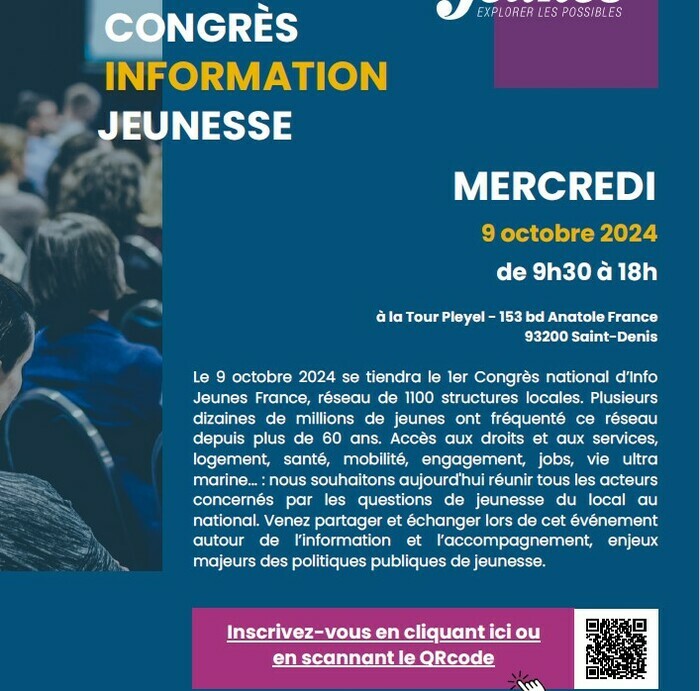 l'Association Info Jeunes France organise un congrès information jeunesse le 9 octobre à Paris