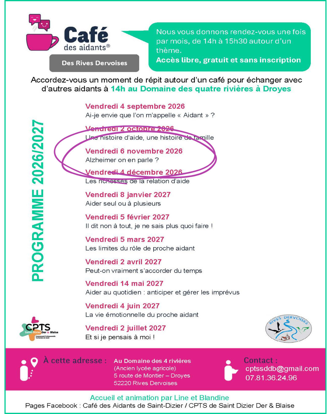 Café des Aidants© – Rives Dervoises (Droyes) : Alzheimer on en parle ?