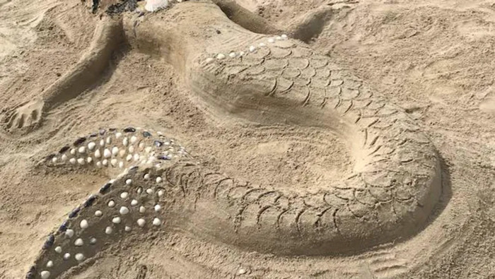 Concours de sculptures sur sable en famille