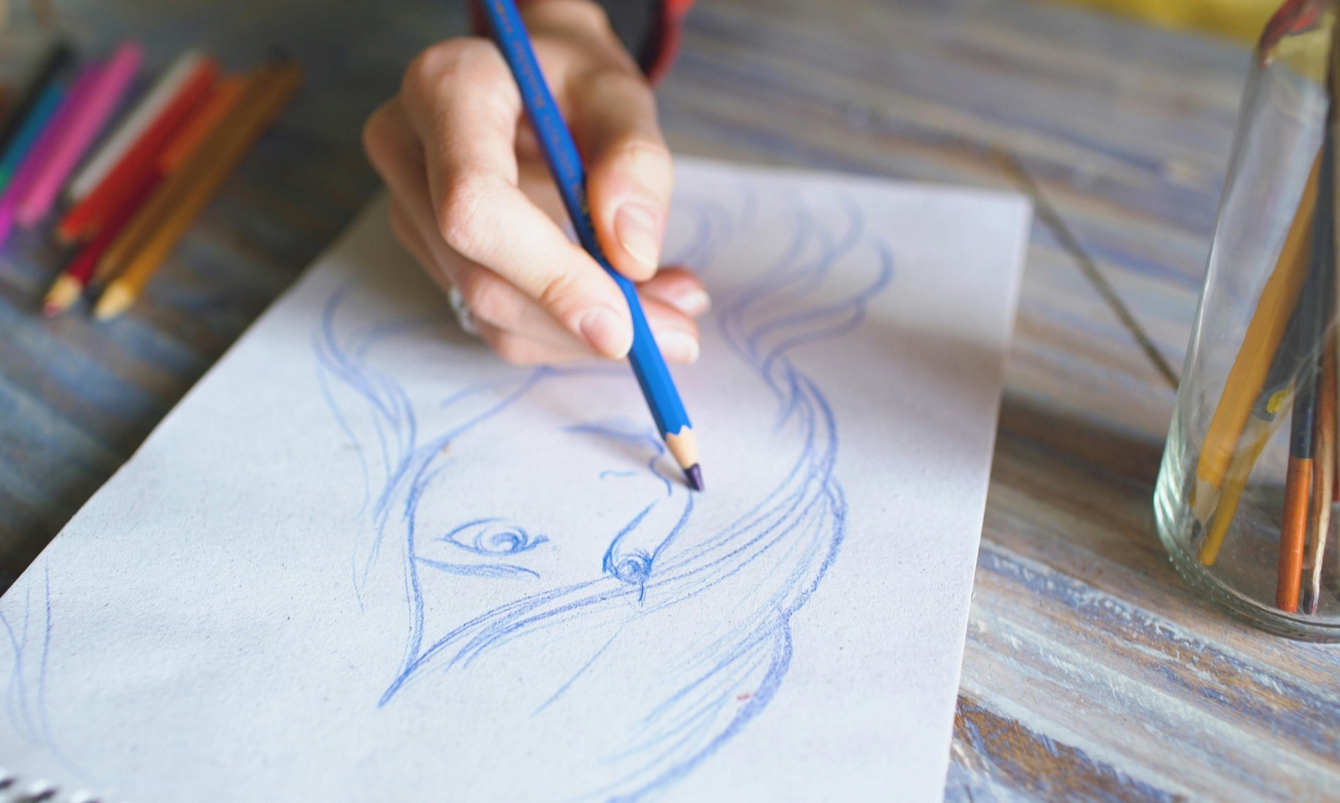 Atelier « Portrait aux crayons de couleurs »
