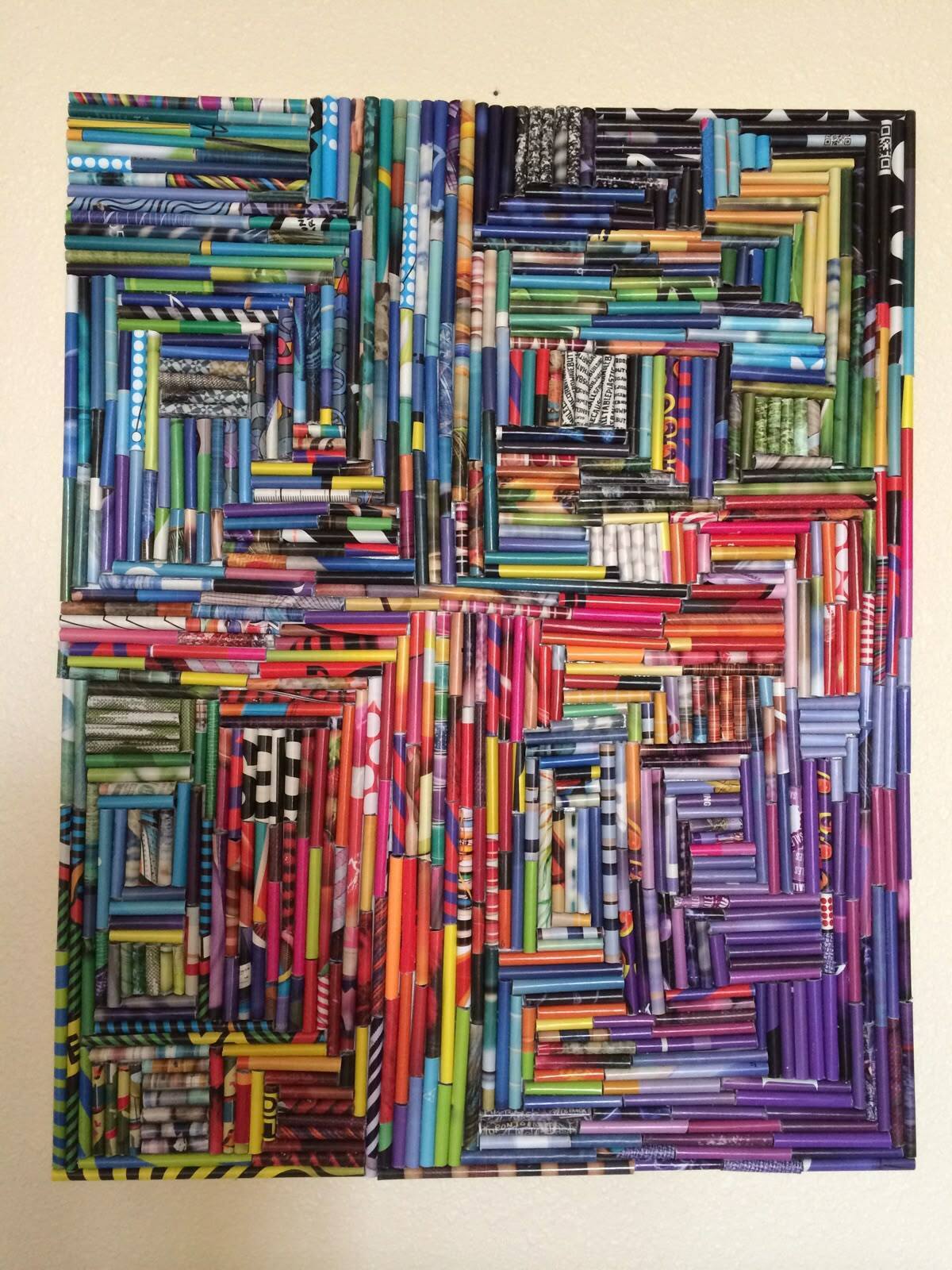 Fresque participative « mosaïque en papier recyclé »