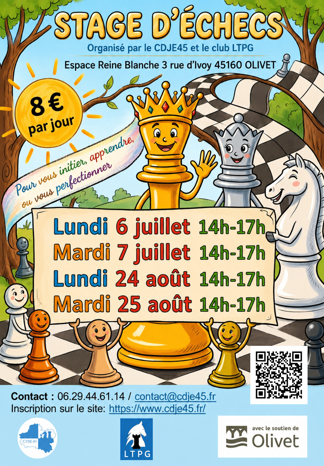 Stages d'échecs vacances d'été