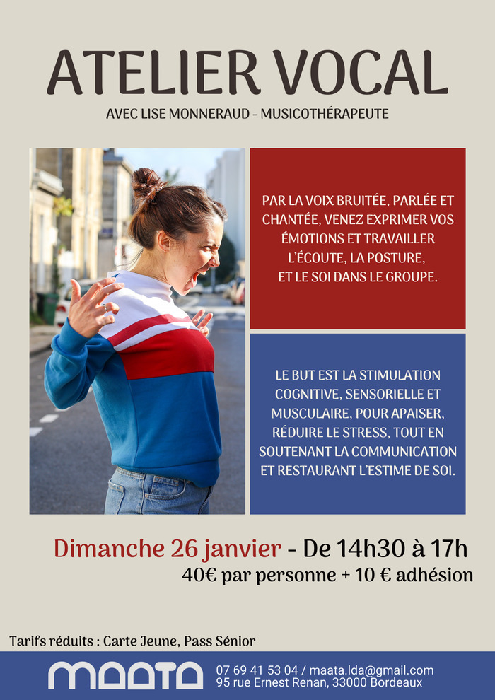 Atelier Vocal Du 26 janv au 22 mars 2025