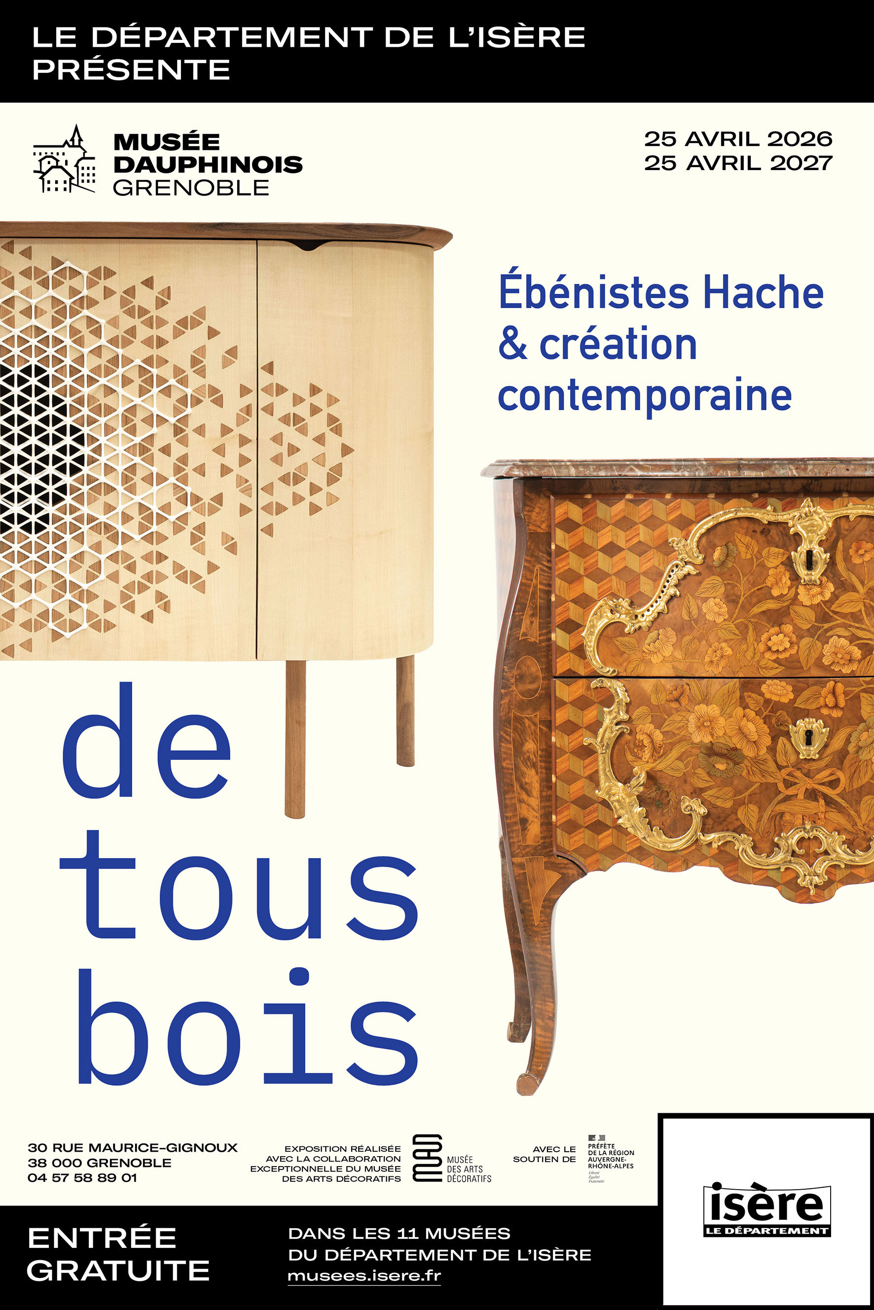 Exposition "De tous bois, ébénistes Hache et création contemporaine"