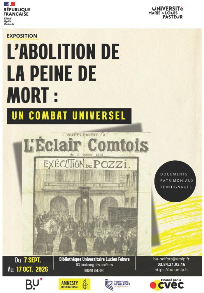 Exposition « L’abolition de la peine de mort : un combat universel »