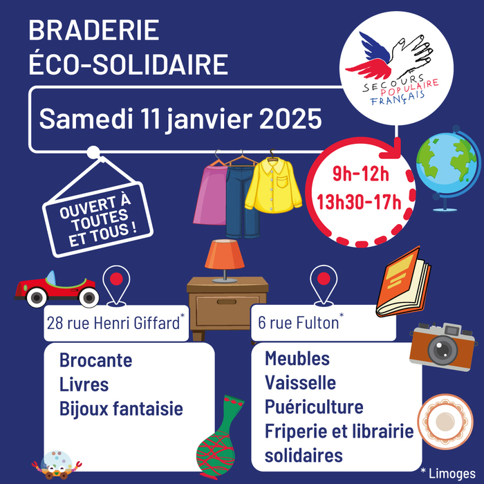 Braderie Éco-solidaire Du 11 au 25 janv 2025