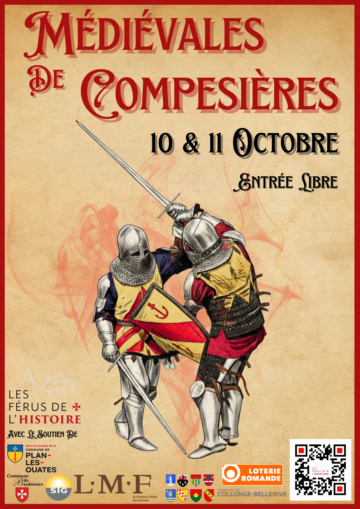 Fête Médiévale de Compesières, Entrée gratuite, ateliers enfants, Commanderie de Compesières 10 et 11 octobre 2026. Pour vivre une journée hors du temps totalement gratuite et unique dans le canton