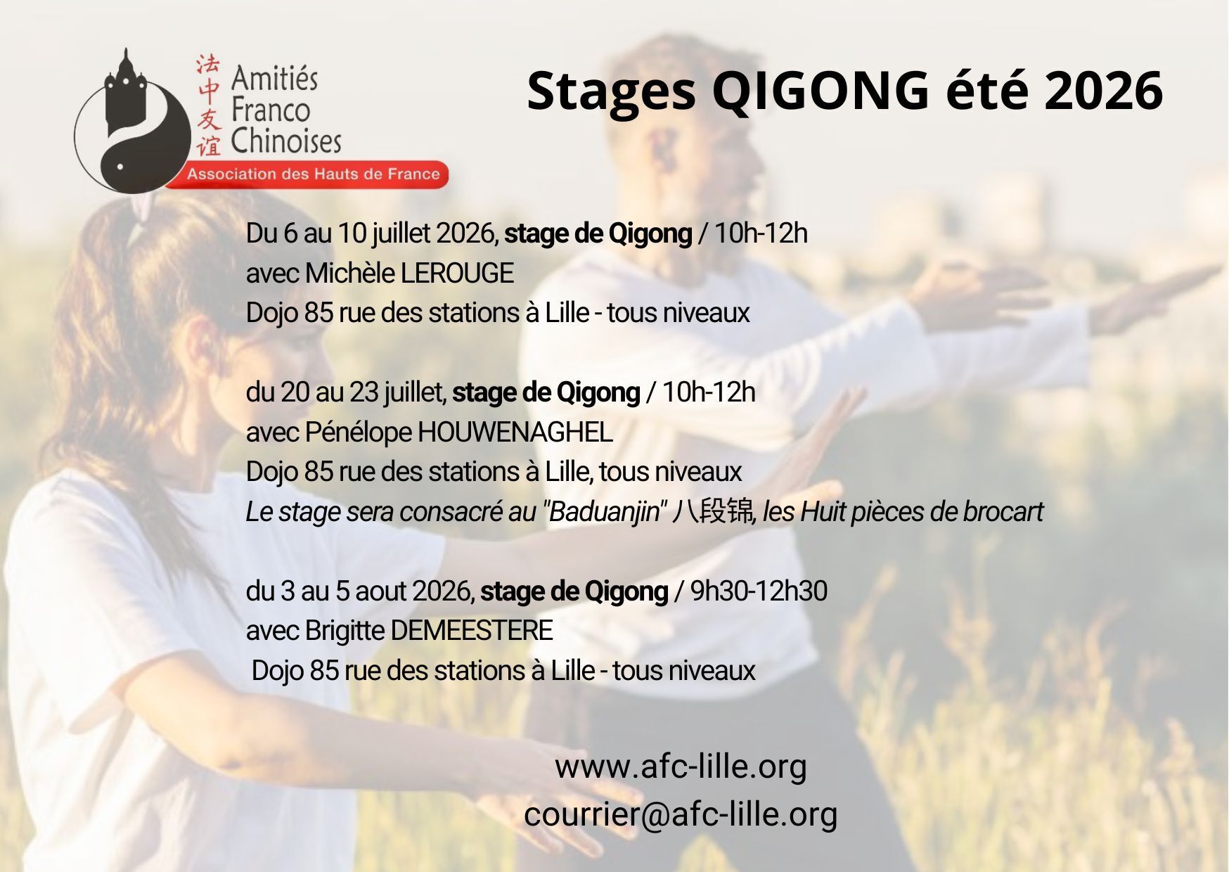 Stages Qigong été 2026