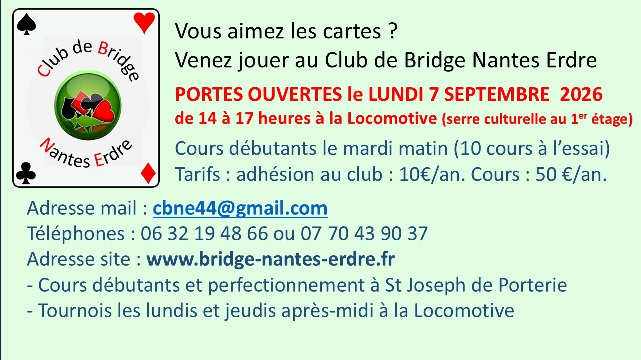 Portes Ouvertes du Club de Bridge Nantes Erdre