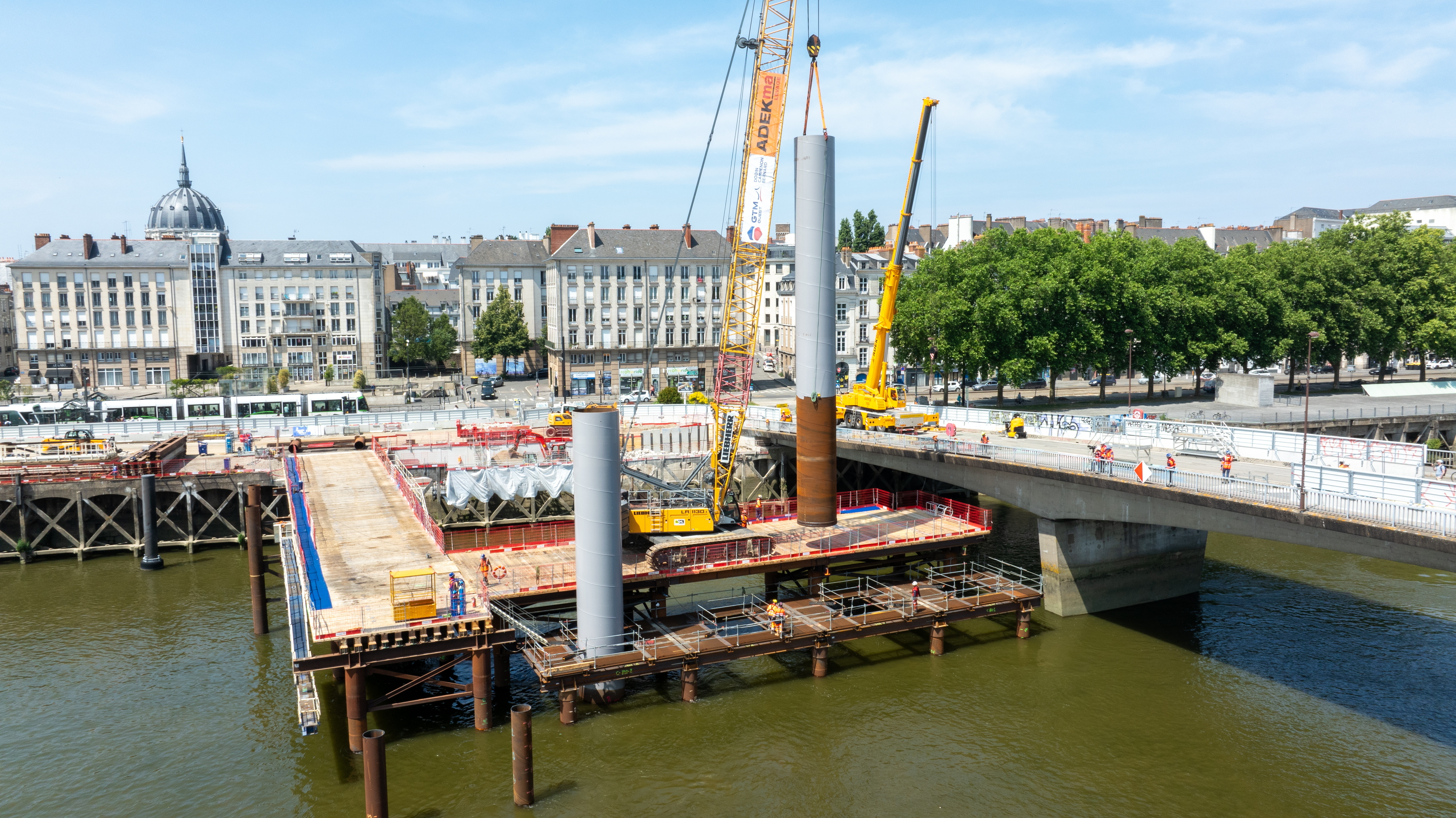Chantier du futur pont Anne de Bretagne