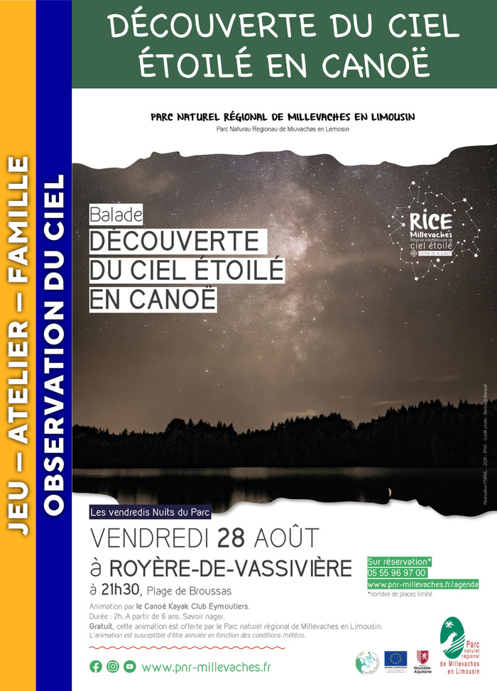 MILLEVACHES - Découverte du ciel étoilé en canoë