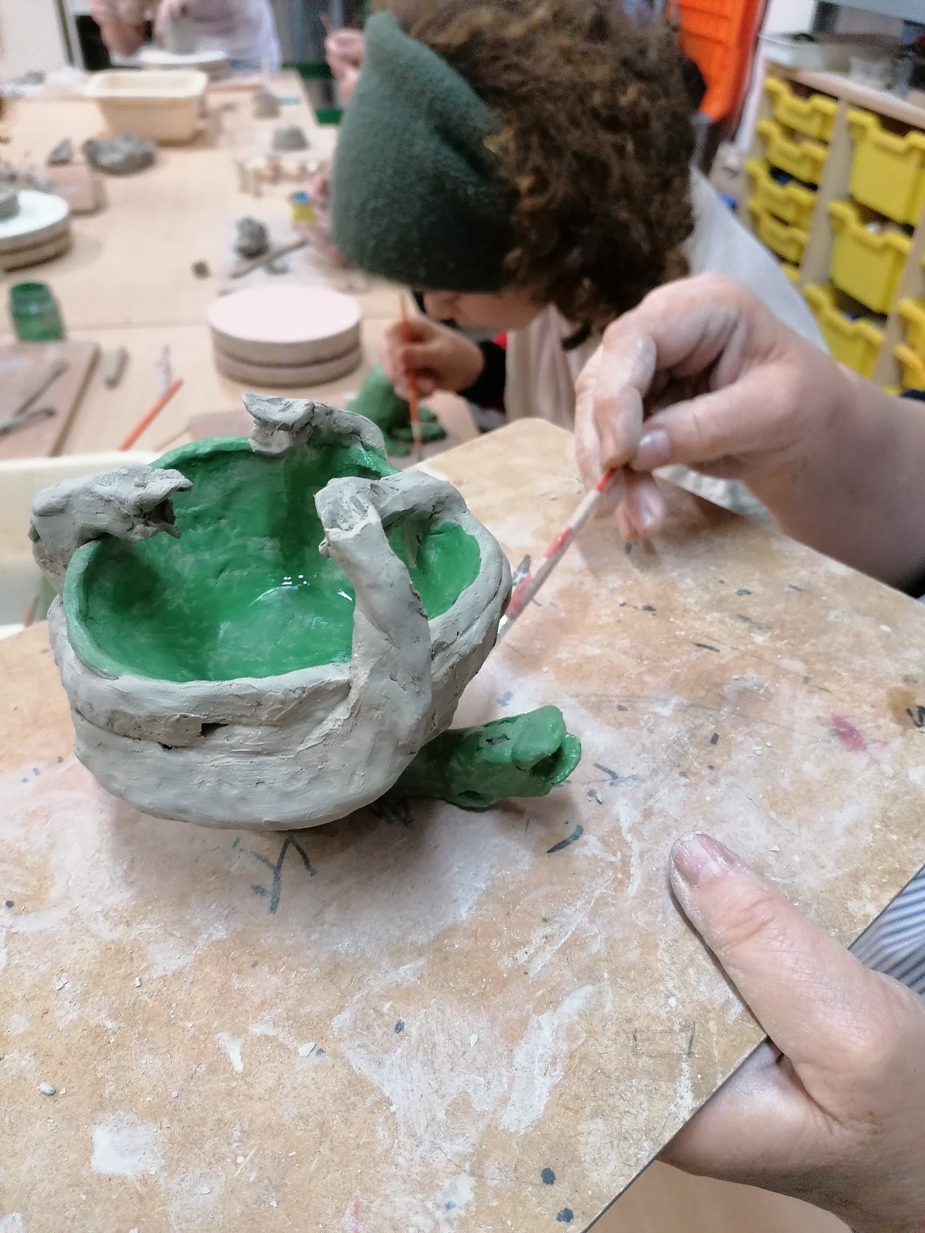 Les artistes à l'atelier
