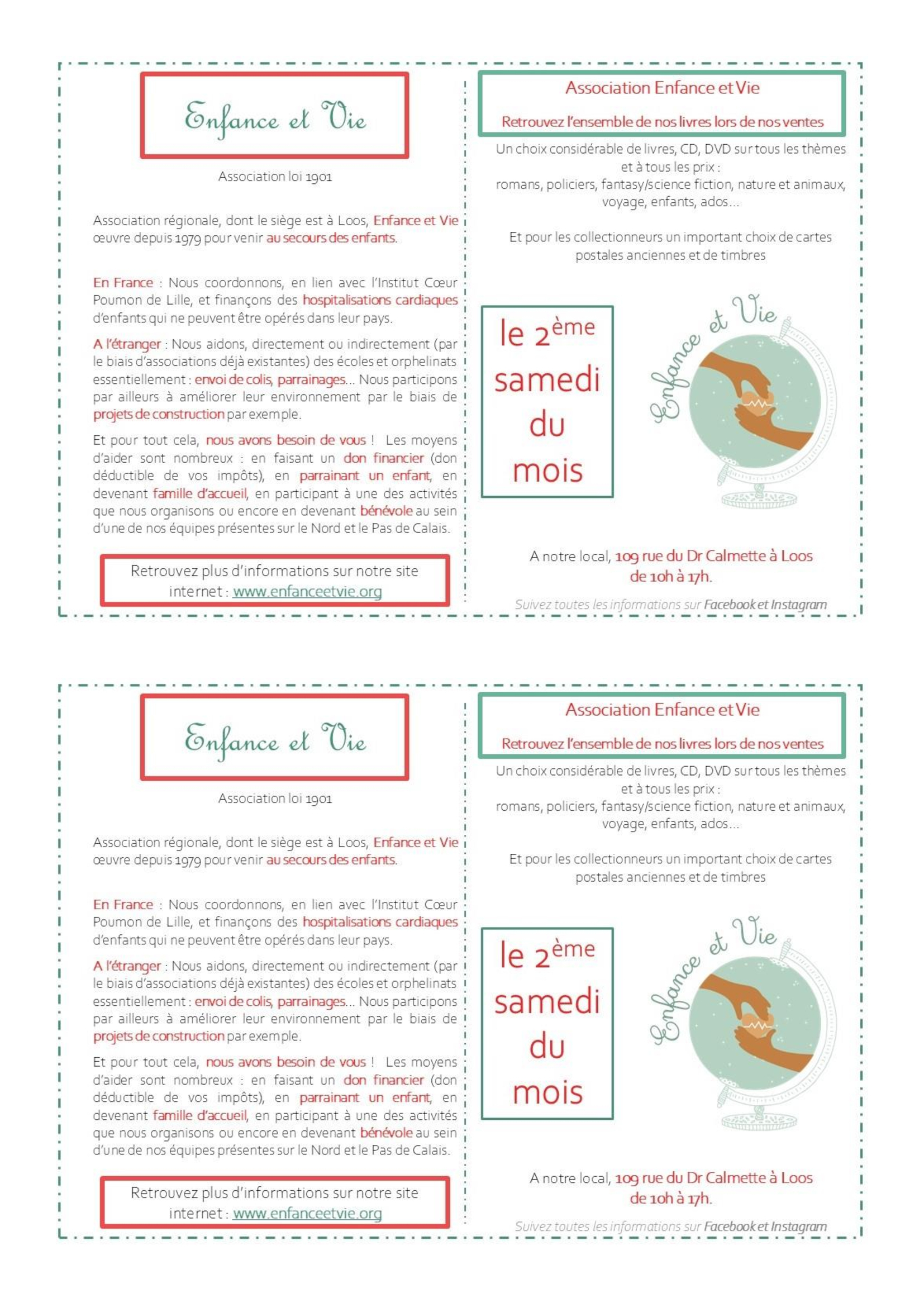 Vente de livres, CD et DVD par l'association Enfance et Vie au profit des enfants hospitalisés