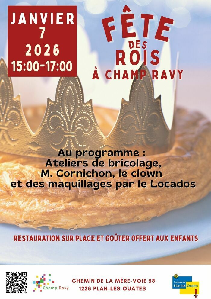 Pour débuter l'année 2026, Champ Ravy vous invite à fêter les Rois ensemble avec une sélection d'activités conviviales et créatives concoctées avec cœur par nos bénévoles !