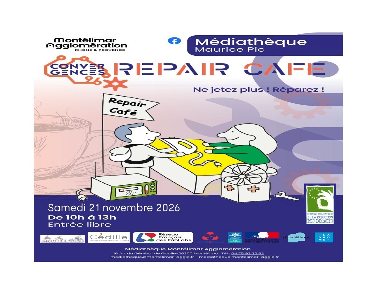 Repair Café Montélimar 21 novembre 2026