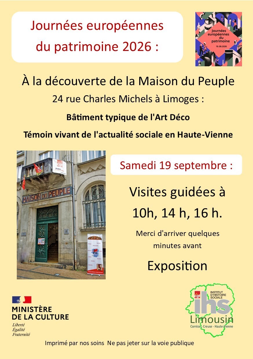 Visites guidées de la maison du peuple de Limoges