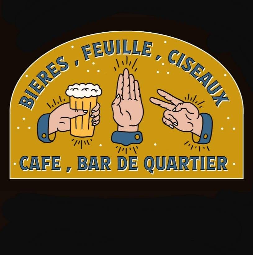 BIÈRES, FEUILLE, CISEAUX Logo