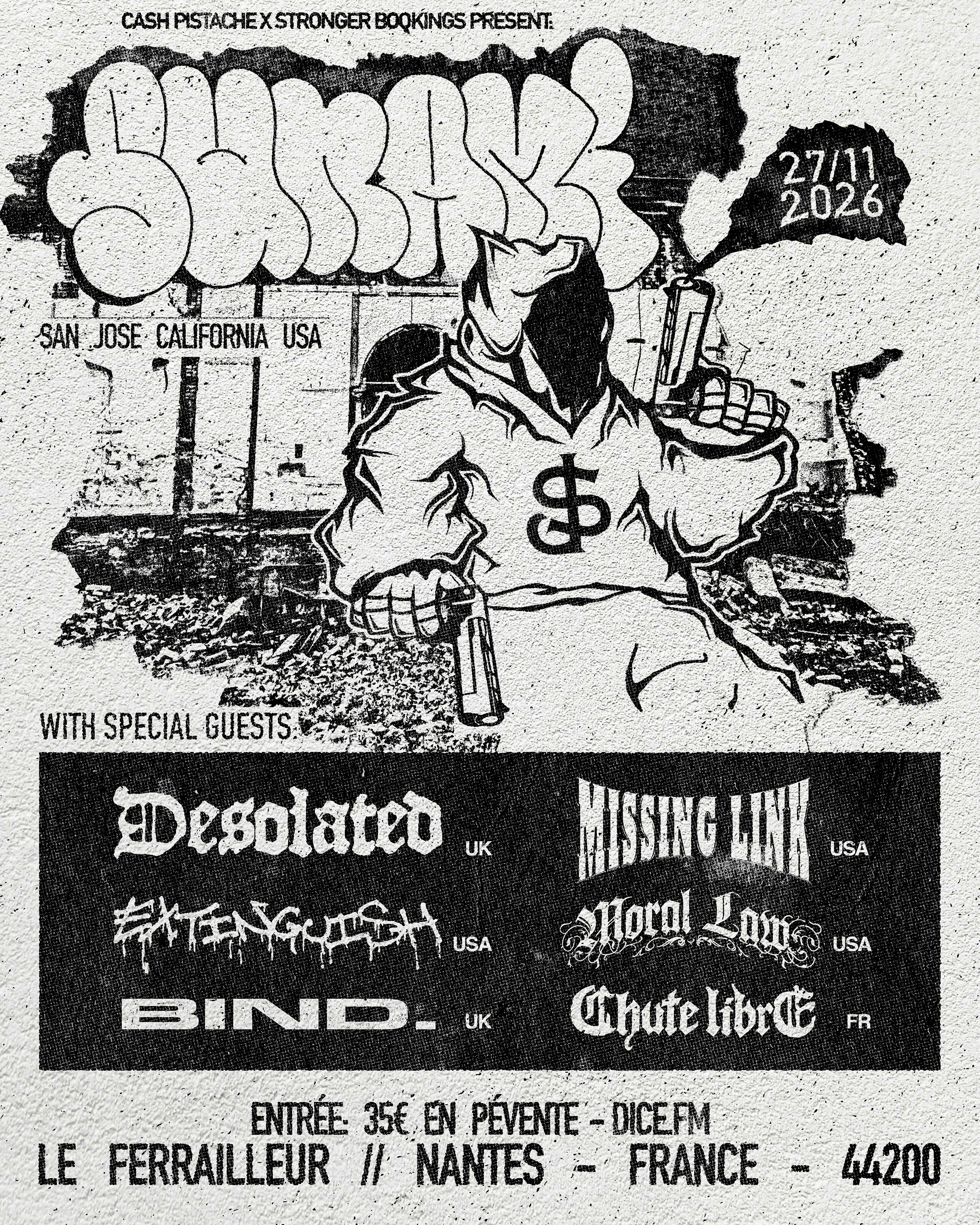Sunami + Desolated + Missing Link + Extinguish + Moral + Bind. + Chute libre