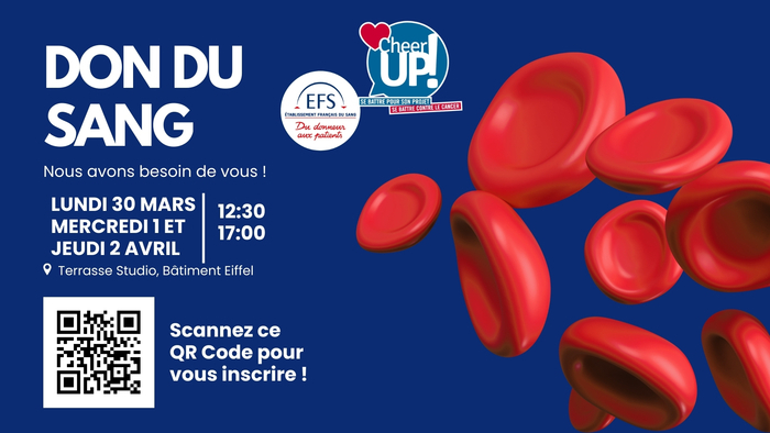 Campagne de don du sang ouverte à toutes et tous sur le Campus de Gif (Paris-Saclay)