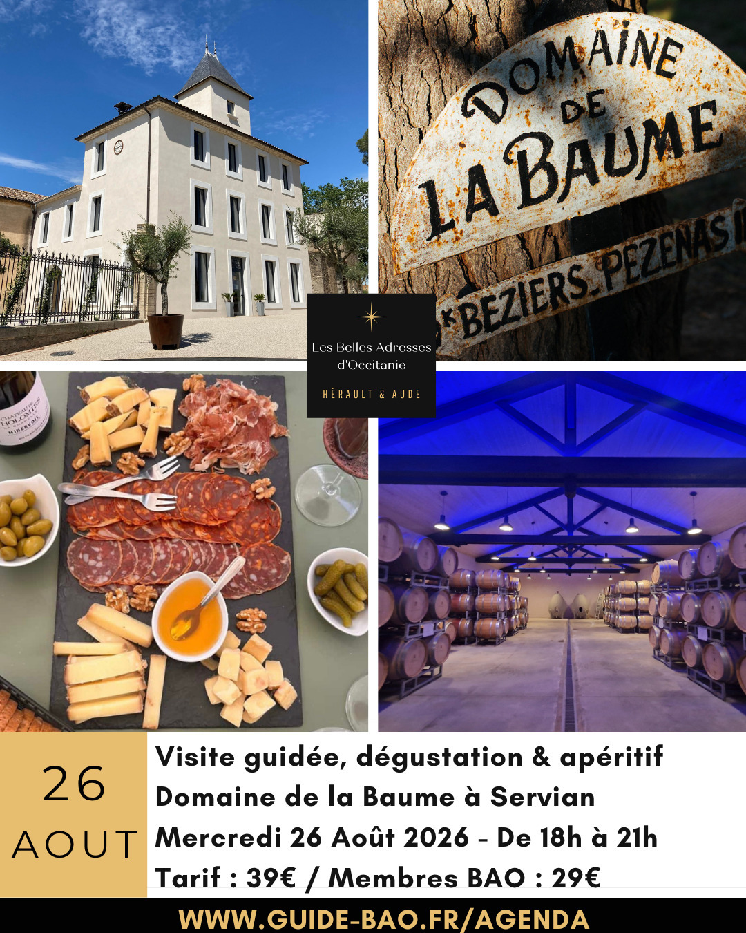 Fin de journée d'été au Domaine de la Baume à Servian
