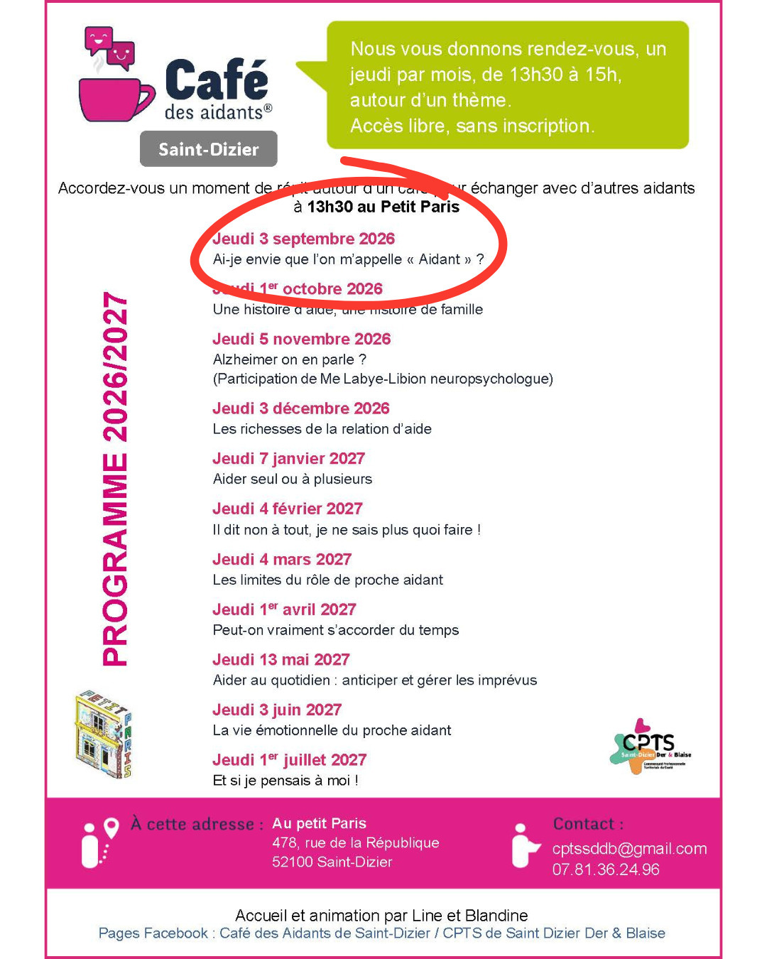 Café des Aidants – Saint-Dizier : Ai-je envie que l’on m’appelle « Aidant » ?