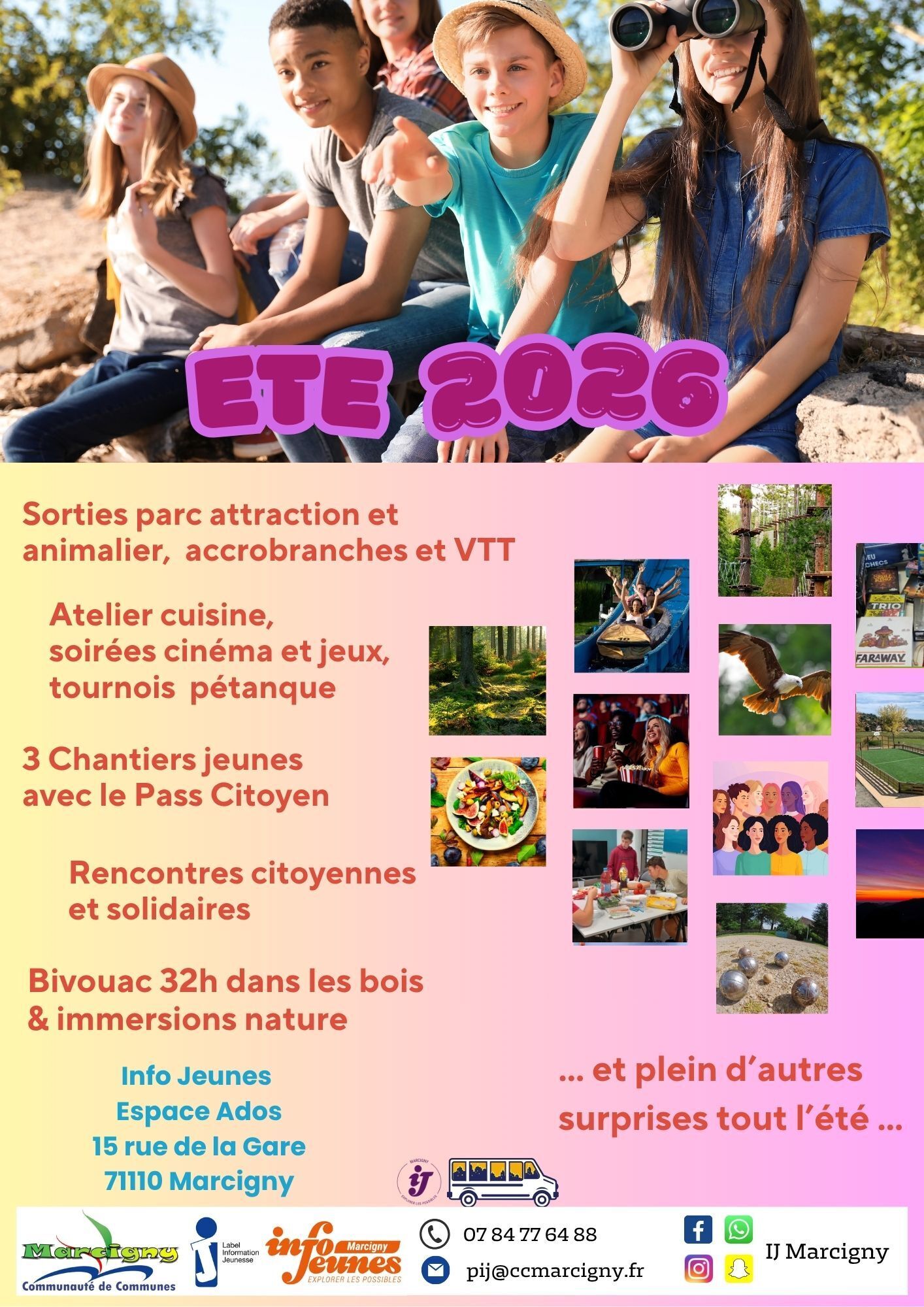 Programme ETE 2026 pour les ados avec INFO JEUNES
