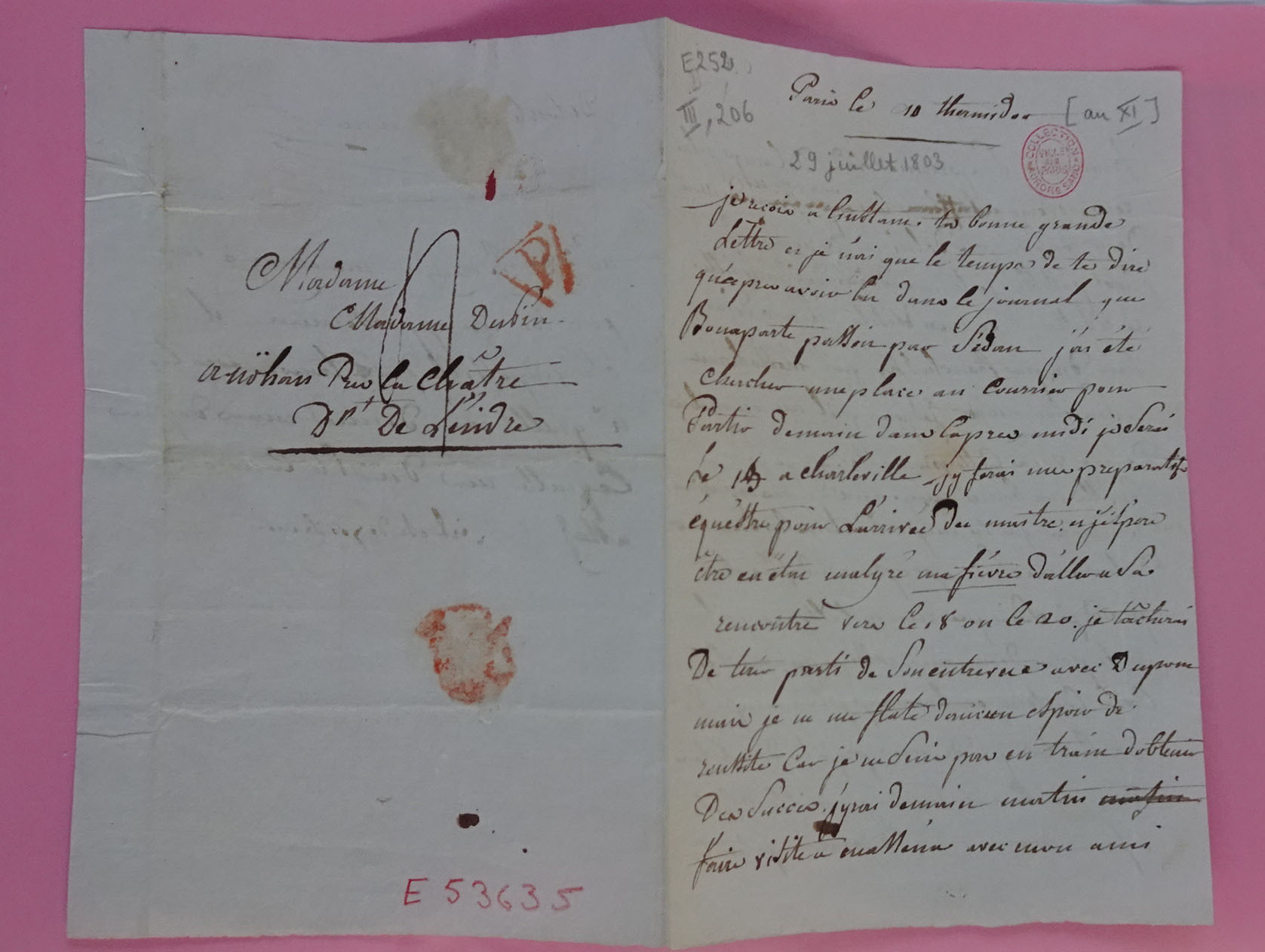 Découvrir les 33 lettres inédites que Maurice Dupin, père de George Sand, aide de camp du Gén. Dupont, a écrit entre 1803 et 1805 à partir de Boulogne