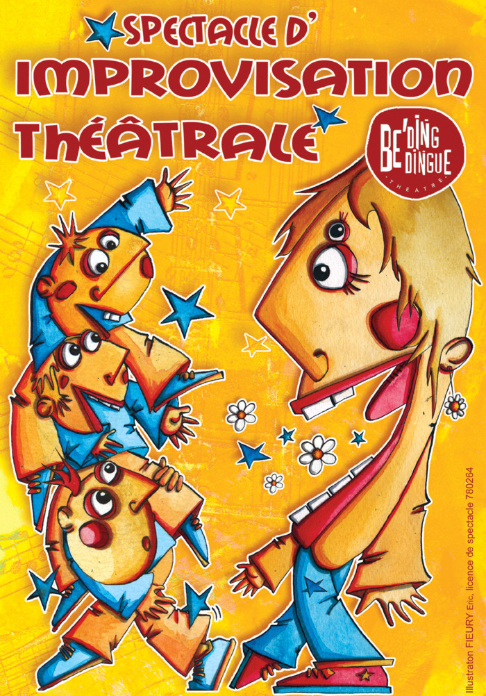 Le Be'Ding BeDingue Théâtre propose un spectacle où les comédiens alternent des saynètes d'improvisation à partir de thèmes proposés par le public, au fil de catégories définies par le maître de jeu.