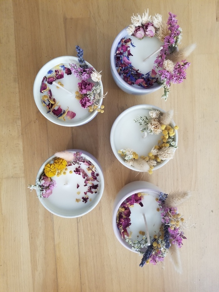 Atelier bougie naturelle fleurie