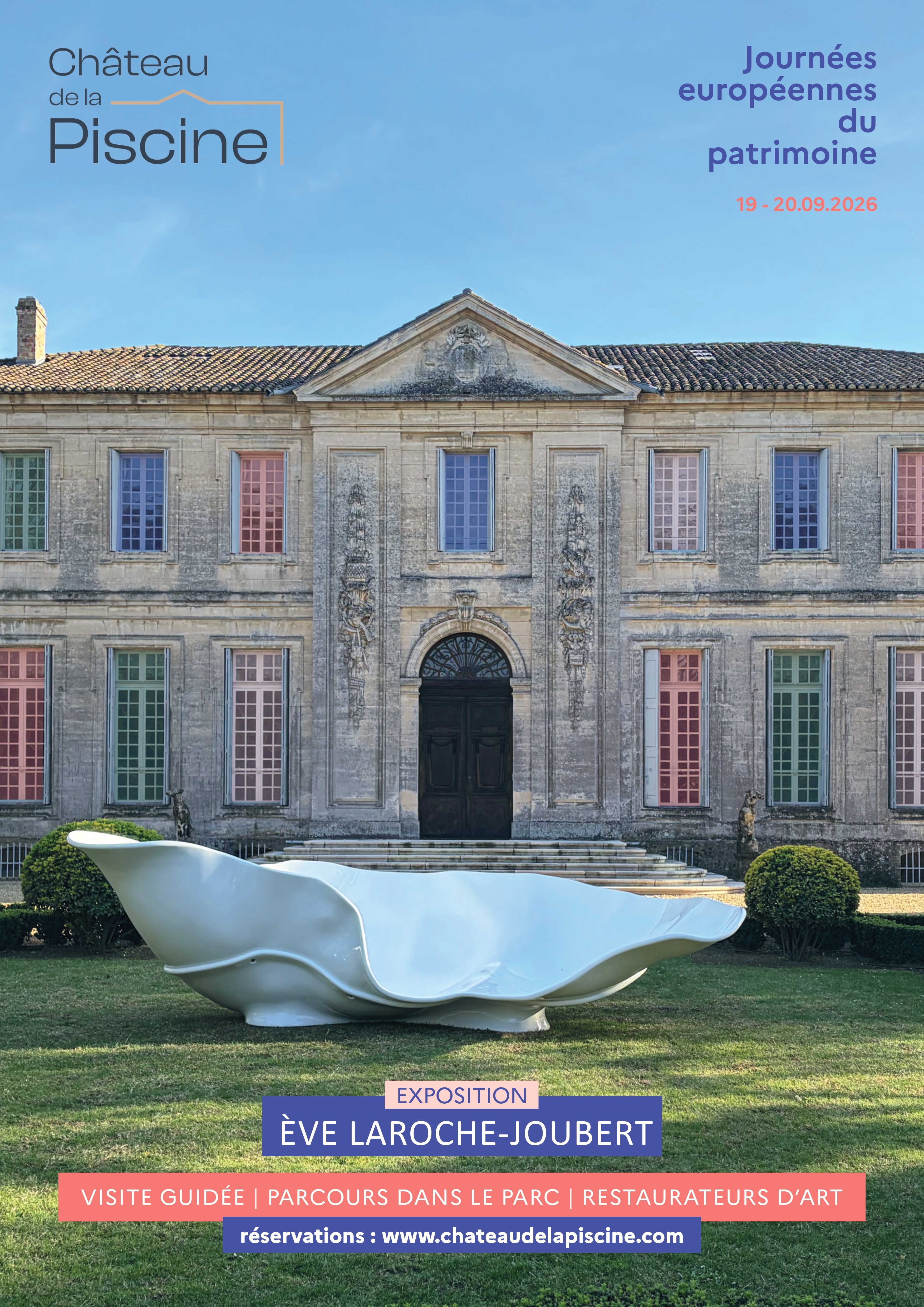 Visite guidée du château, exposition d'Art Contemporain, parcours parc & rencontre de restaurateurs d'Art