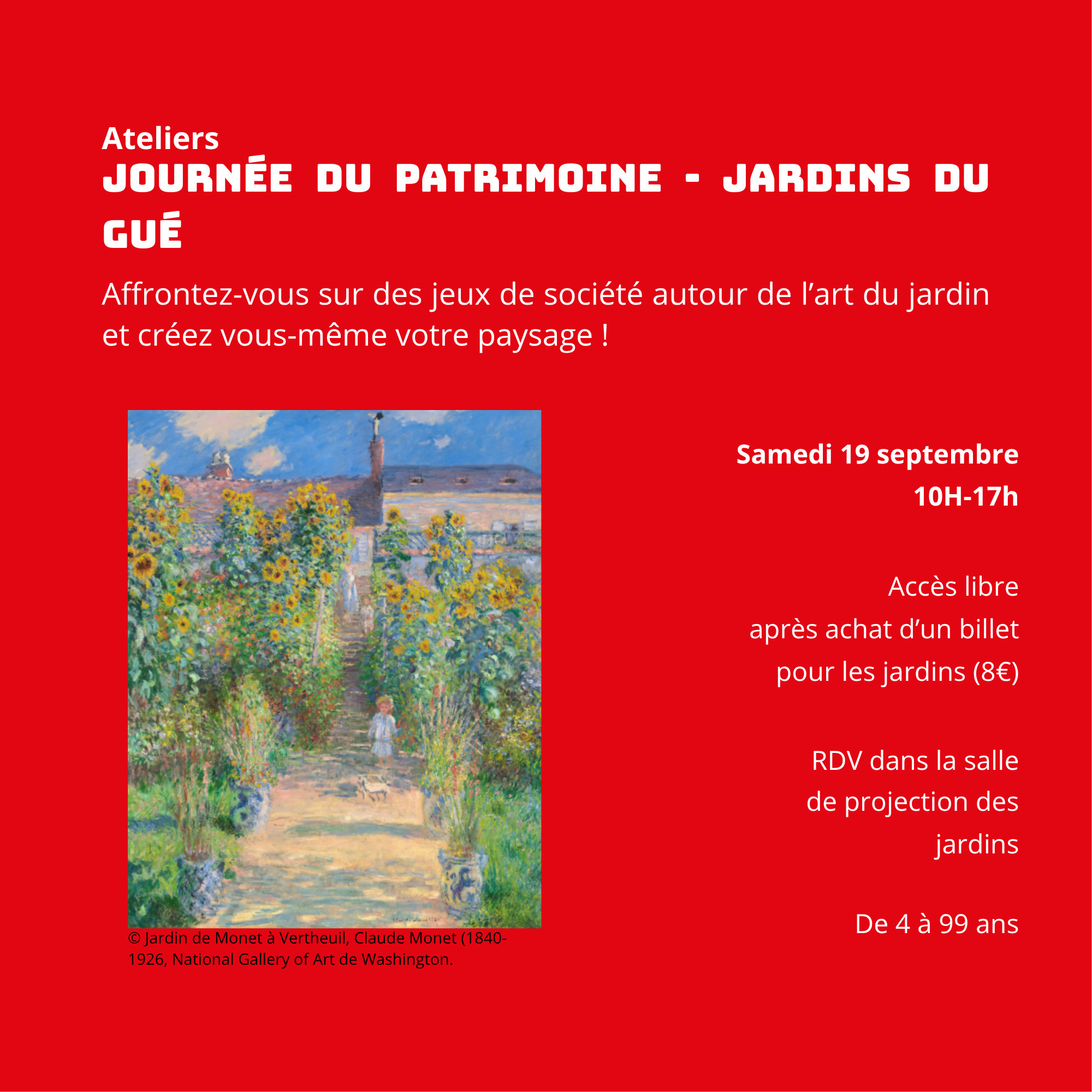 Atelier ludique : "Le jardin, terrain de jeux, de création et de protection"