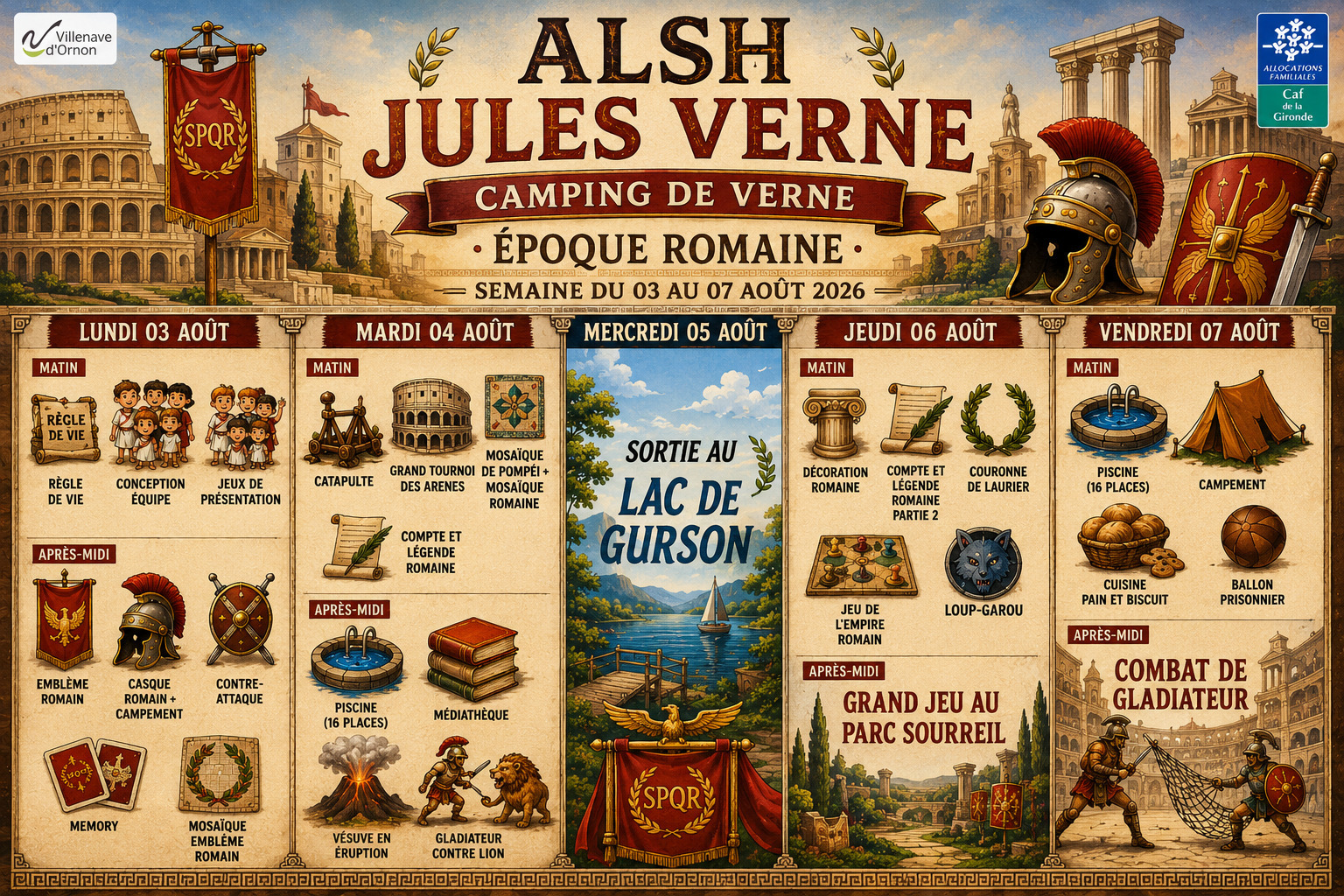 CAMPING DE JULES VERNE SPÉCIAL ÉPOQUE ROMAINE