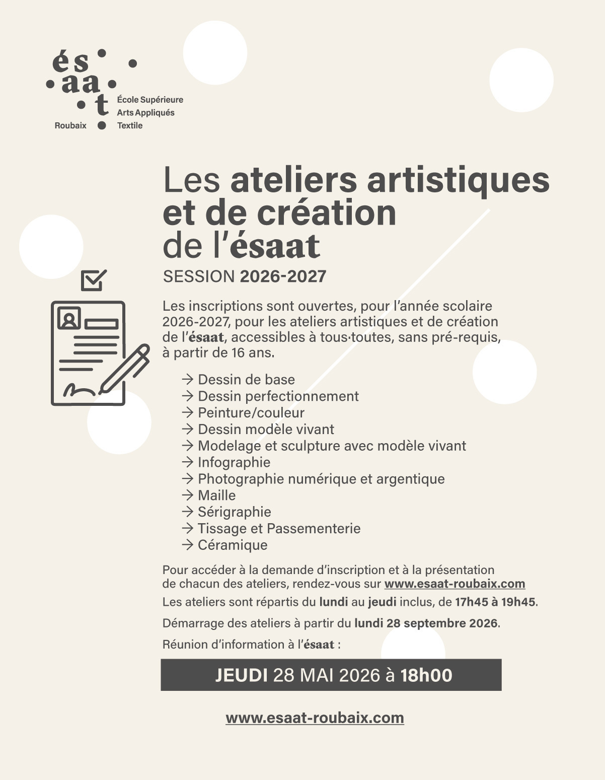 Ateliers artistiques et de création
