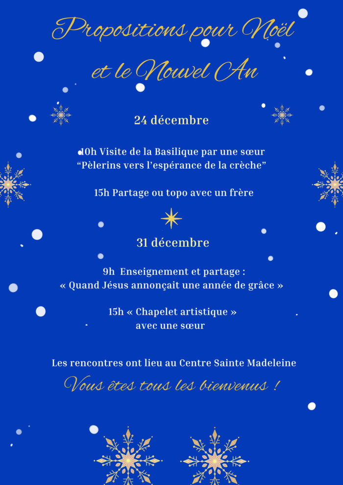 Proposition pour Noël et le Nouvel An