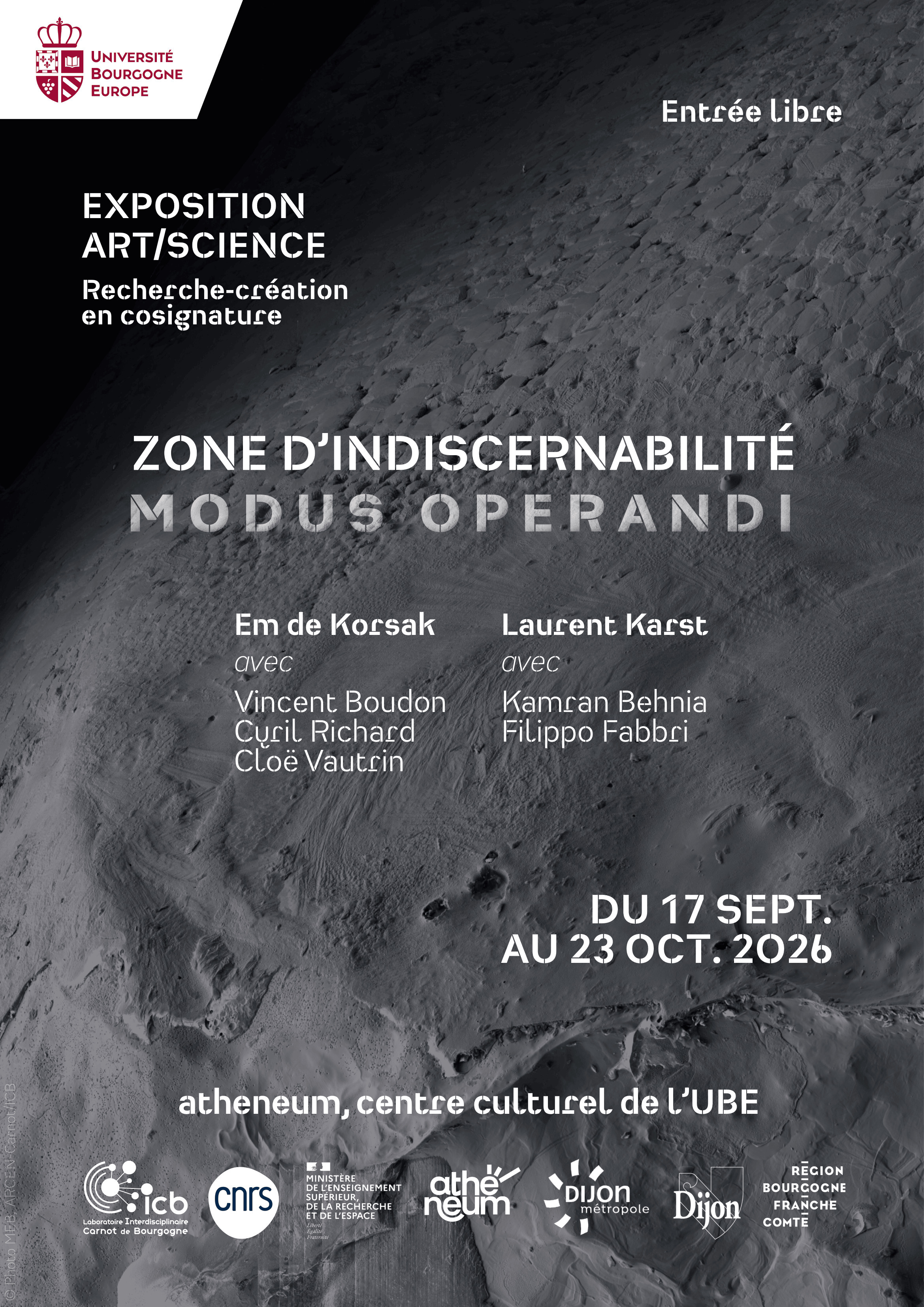 Exposition « Zones d’indiscernabilité - Modus Operandi »