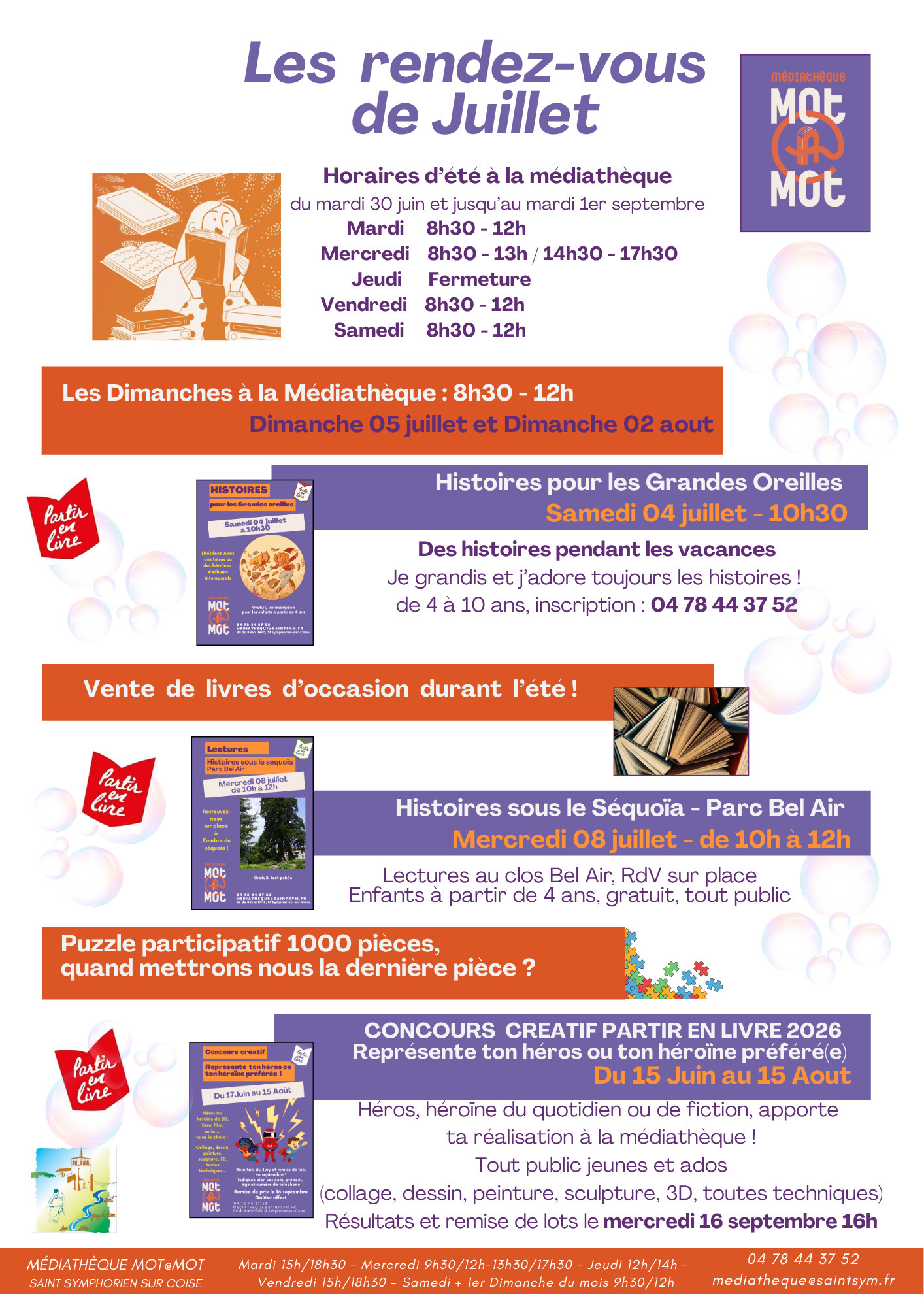 Les rendez-vous du mois de juillet