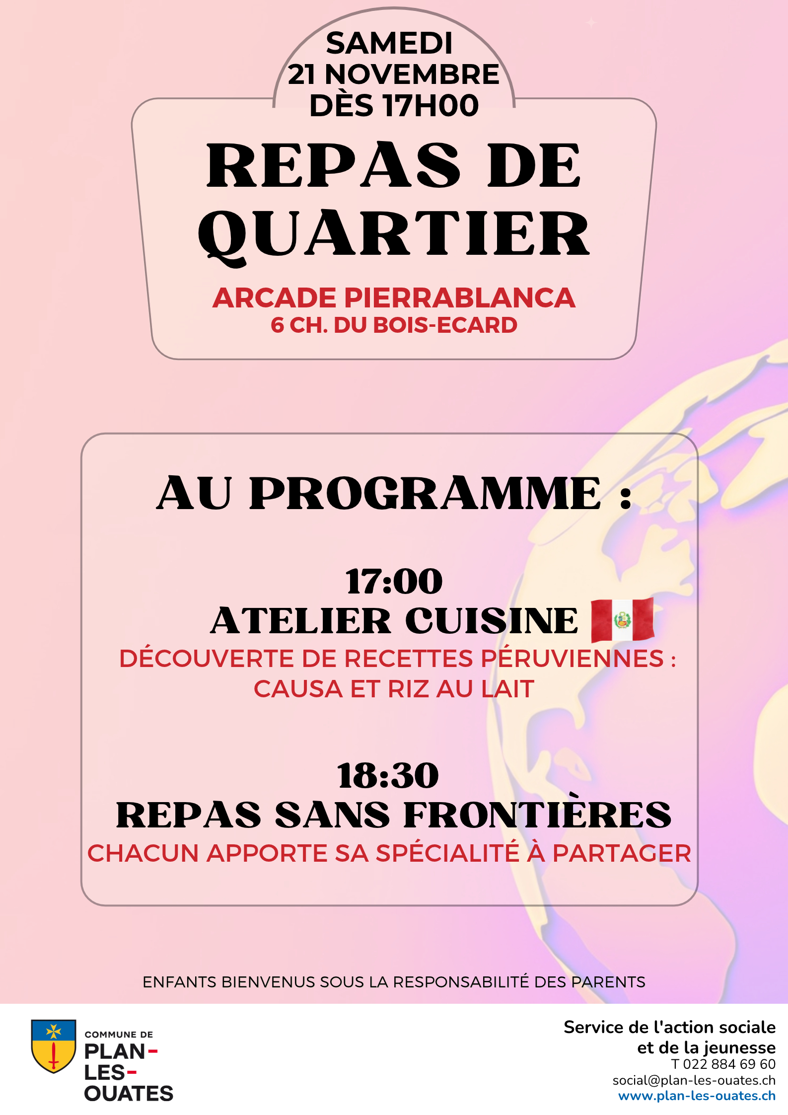 Le repas de quartier aux Sciers organise samedi 21 novembre un atelier cuisine suivi d'un repas à partager. L'occasion idéale pour rencontrer vos voisins dans une ambiance chaleureuse et conviviale.