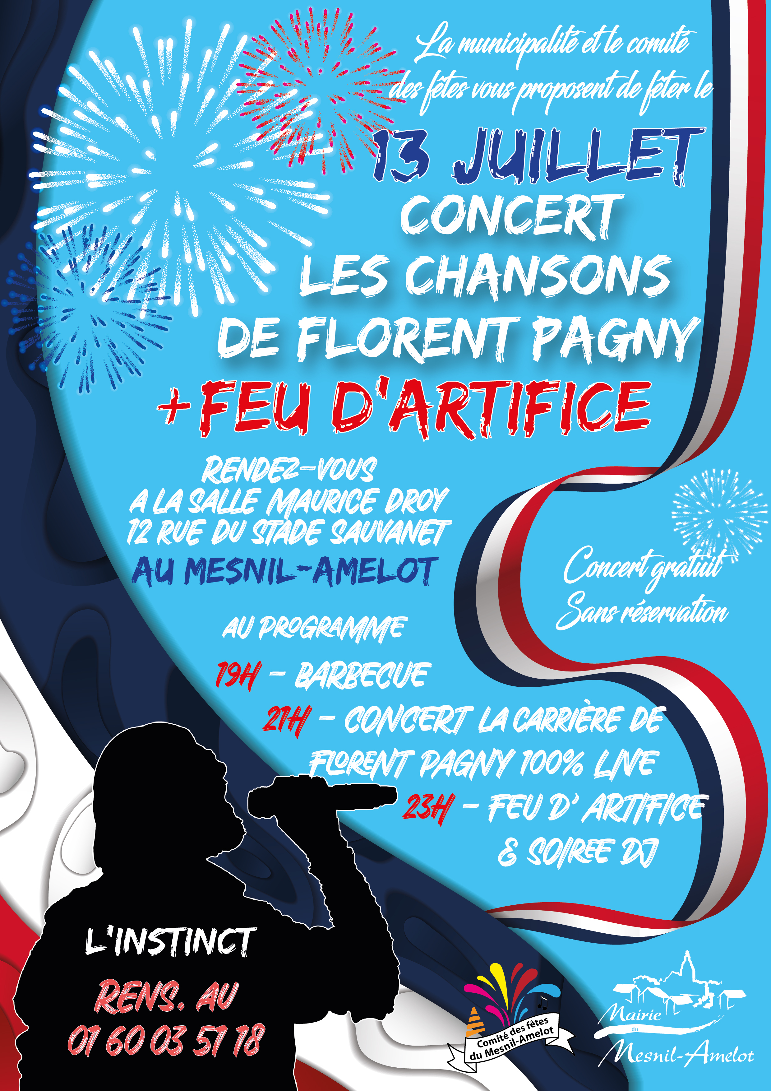 13 Juillet - Concert les chansons de Florent Pagny & Feu d'artifice