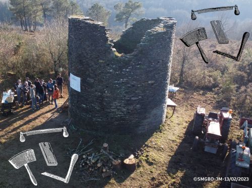 Démonstration de fabrication d'essentes en châtaignier