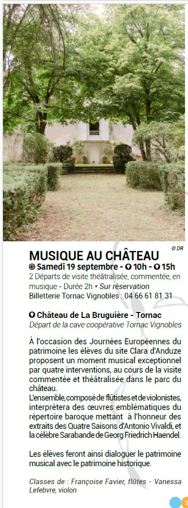 Visite historique animée et guidée du parc du château de la Bruguière