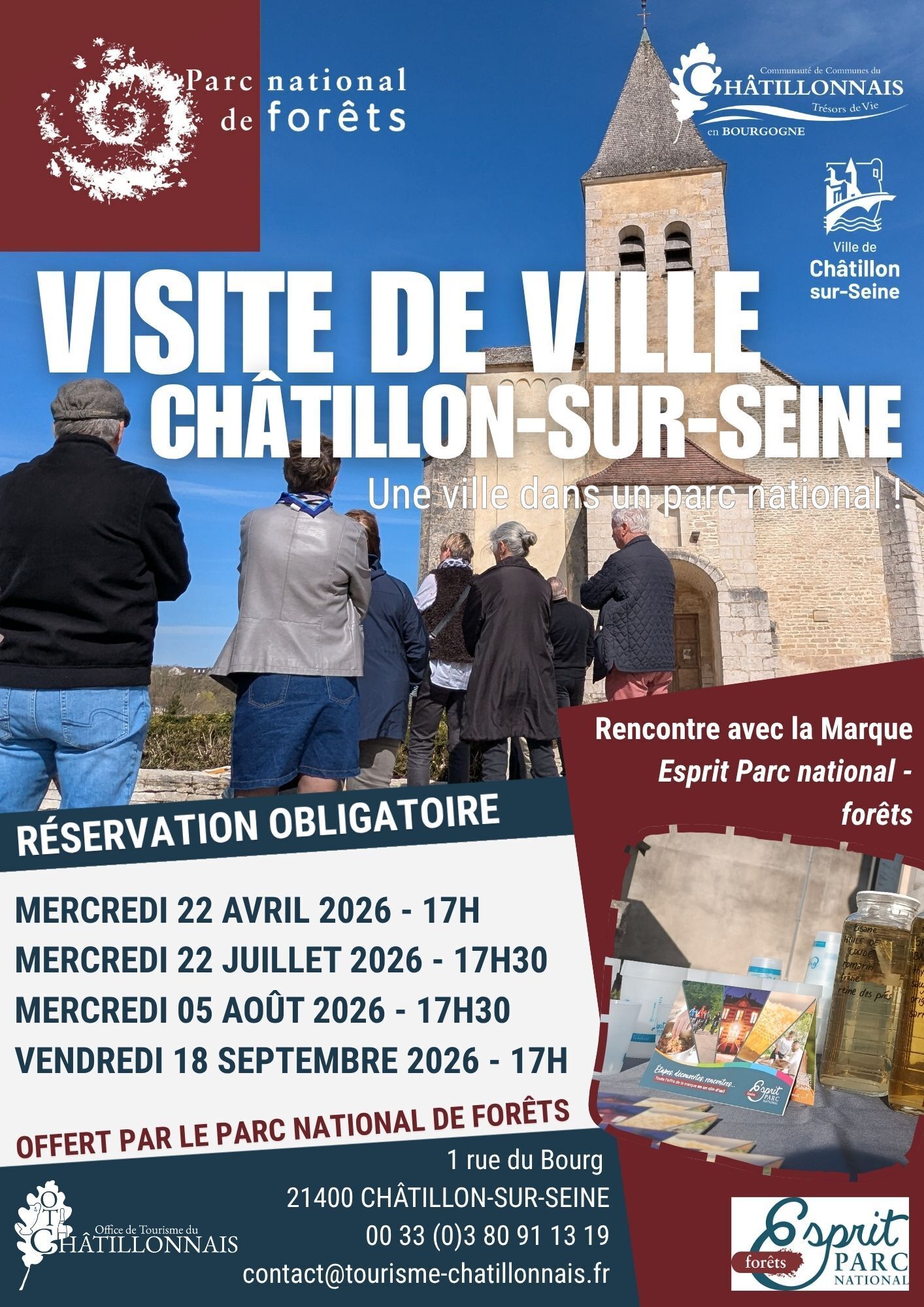 Visite commentée de Châtillon-sur-Seine, une ville dans un Parc national