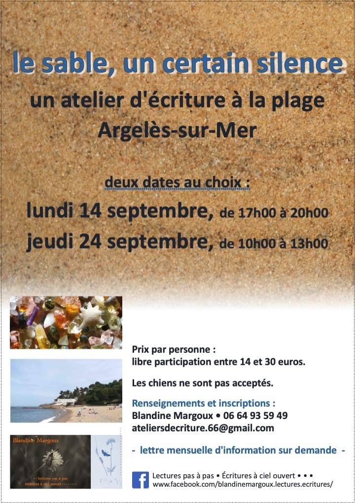 Le sable, un certain silence • Atelier d'écriture à la plage