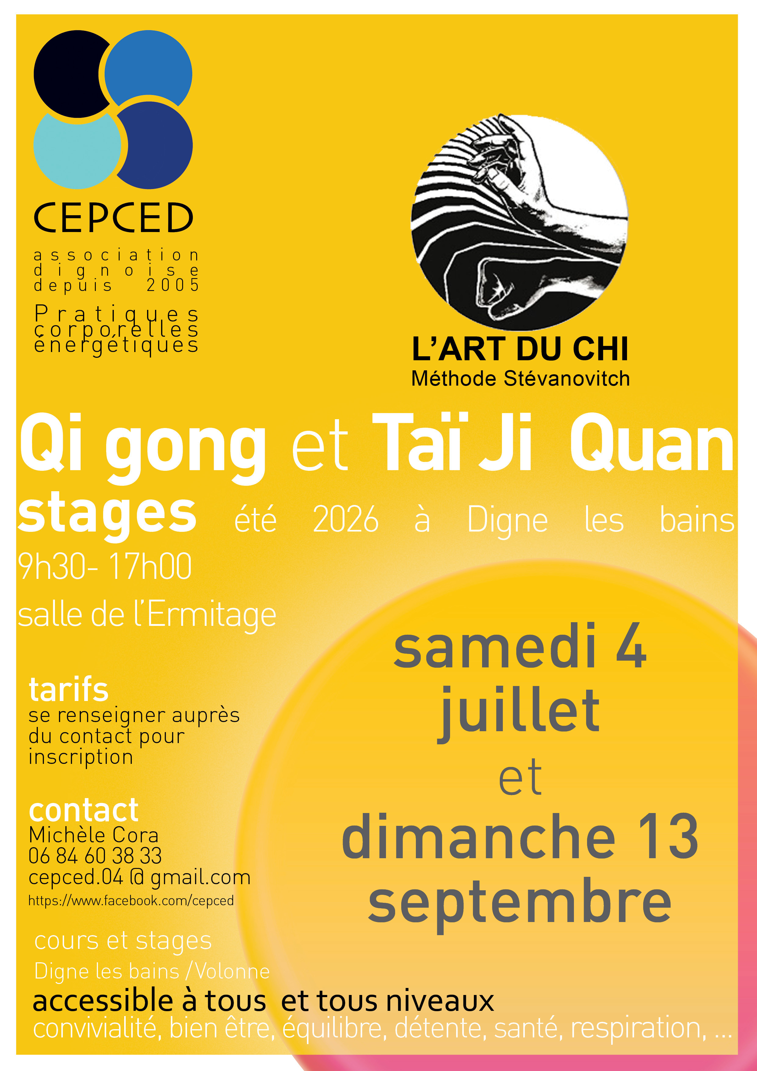 QI GONG TAI CHI STAGE JOURNEE