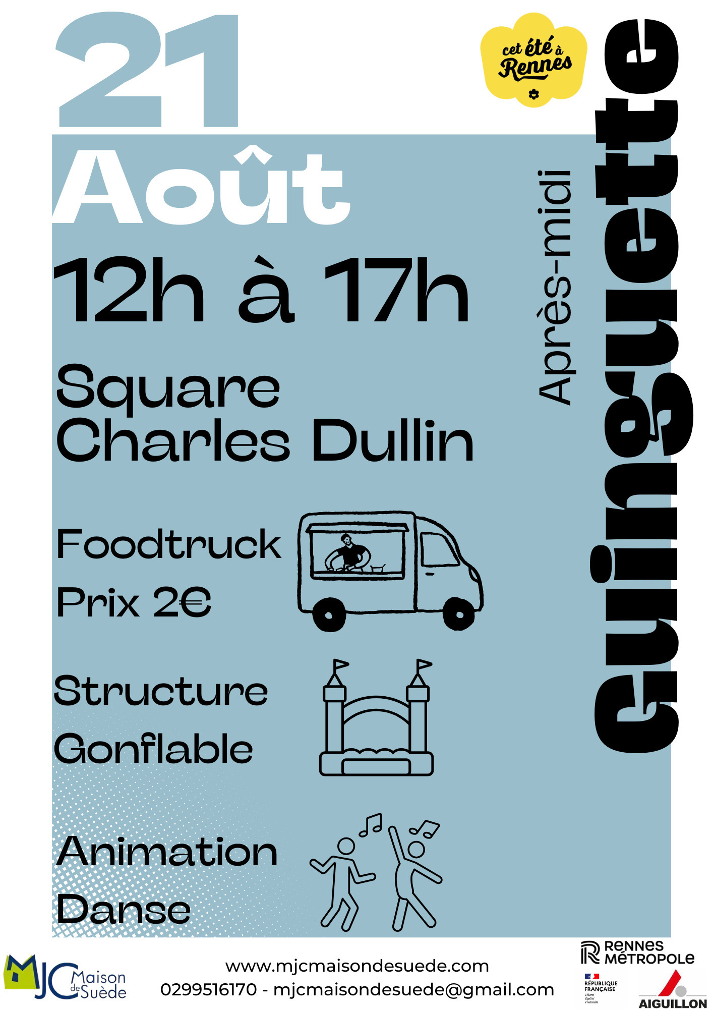 📣 21 août – Guinguette MJC Maison de Suède au Square Charles Dullin !