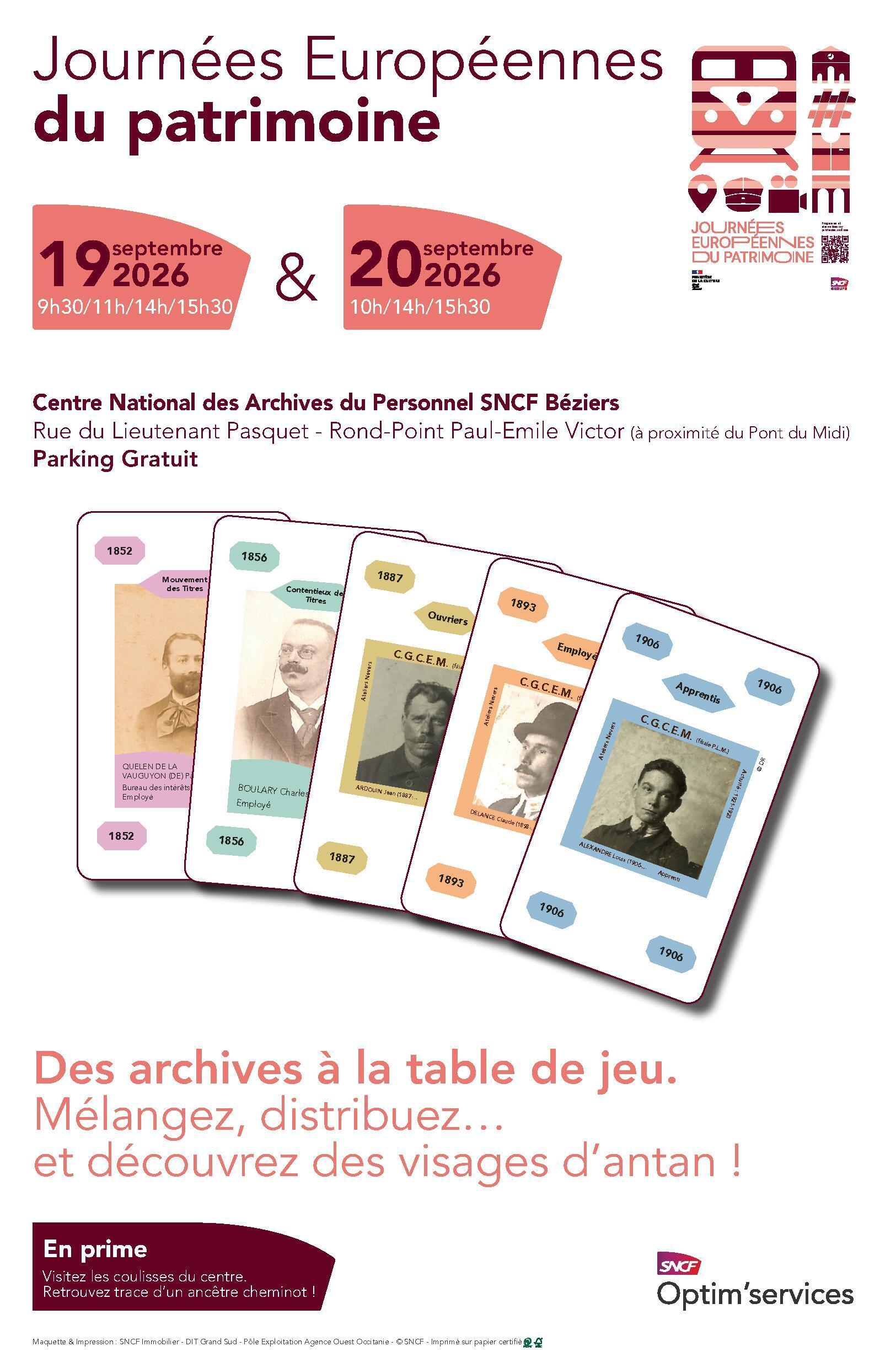 Des archives de la SNCF à la table de jeu : mélangez, distribuez … et découvrez des visages d’antan