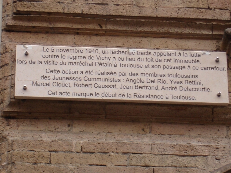 « 5 NOVEMBRE 1940 : LE PREMIER ACTE DE RÉSISTANCE À TOULOUSE » - conférence